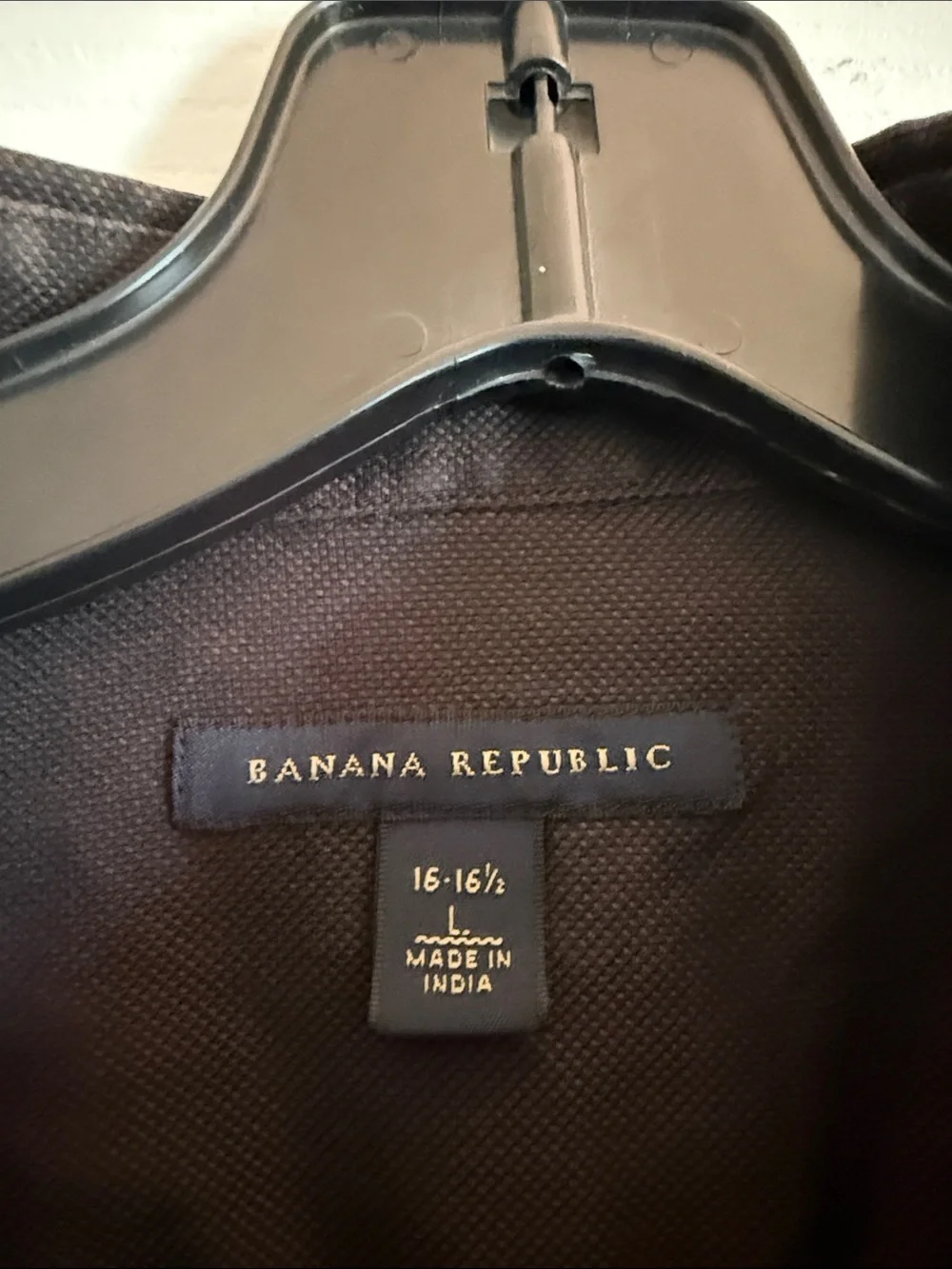 Banana Republic Men's Dark Brown Long-Sleeve Button Shirt